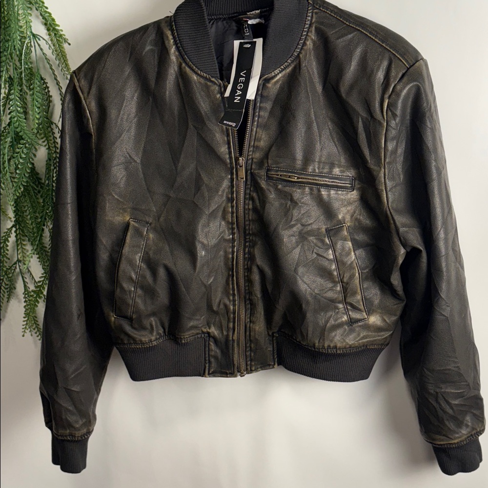 Divided Dark Brown Bomber Jacket